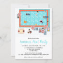 Search for adult pool party invitations Blue