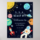 Search for space birthday party posters Blast off