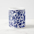 Search for dark blue mugs Blue and white