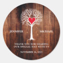 Search for rustic tree wedding stickers Thank you