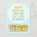 Search for cat lady birthday postcards Kitten