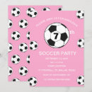 Search for girls soccer birthday invitations Modern