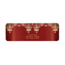 Search for red floral return address labels Gold