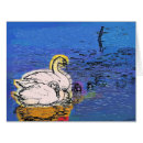 Recherche de oiseaux aquatiques vœux cartes Cygnes