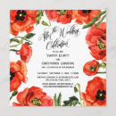 Search for red poppies wedding invitations Watercolor