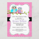 Search for pink owl baby shower invitations Branch