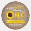 Search for rustic burlap stickers Sunflower