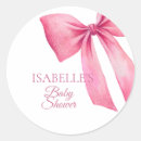 Search for pink bow baby shower stickers Minimal
