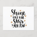 Search for shining postcards Typography