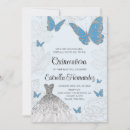 Search for blue butterfly quinceanera invitations Silver