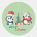 Search for penguin party stickers Santa