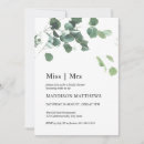 Search for watercolor leaves bridal shower invitations Eucalyptus