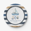 Search for blue and white striped plates For her