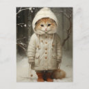 Recherche de chat neige cartes postales Mignon