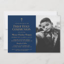 Search for black white first communion invitations Gold cross