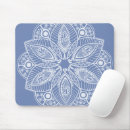 Recherche de fleur mandala tapis souris Bleu