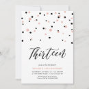 Search for girls 13th birthday invitations Black