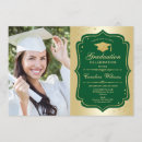 Search for green and gold graduation invitations Tassel