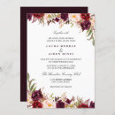 Search for burgundy watercolor floral wedding invitations Botanical