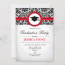 Search for black white red invitations Damask