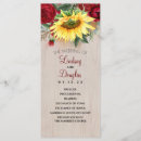 Search for red rose wedding programs Rustic