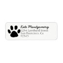 Search for cat paw return address labels Black and white