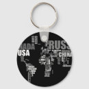 Search for map of the world keychains Typography