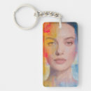 Search for womans face keychains Modern