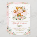 Search for monkey baby girl shower invitations Floral