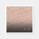 Search for black and rose gold napkins Engagement party