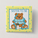 Recherche de ours mignons et mignons badges Baby shower garçon
