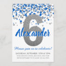 Search for silver confetti invitations Blue