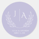 Search for pink monogram wedding stickers Purple