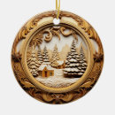 Search for wood ornaments Winter snow