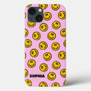 Recherche de visage de sourire iphone coques Rose