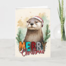 Search for otter christmas cards Watercolor
