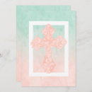 Search for peach first communion invitations Watercolor