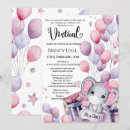 Recherche de elephant baby shower fille invitations Rose