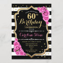 Search for stripes birthday invitations Pink flowers