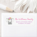 Search for floral elephant return address labels Pink