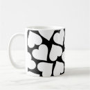 Search for black heart pattern mugs Black and white