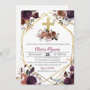 Recherche de purple baptême invitations Croix d'or