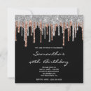 Search for rose gold 40th birthday invitations Girly