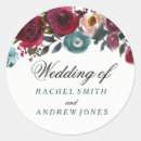 Search for red flower wedding stickers Watercolor