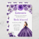 Search for dark purple quinceanera invitations 15th birthday party