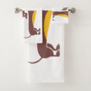 Search for funny bath towels Sausage dog