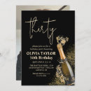 Recherche de champagne 30th birthday invitations Noir