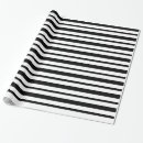 Recherche de rayures noires et blanches papier cadeau Horizontal