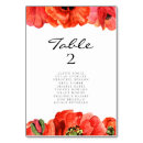 Search for red poppies table cards Floral