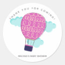 Search for pink hot air balloon stickers Girl baby shower